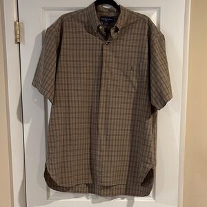 Polo by‎ Ralph Lauren Men's Tan & Brown Checkered Shirt size XL